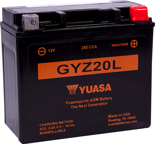 YUASA AGM Battery - GYZ20L YUAM720GZ