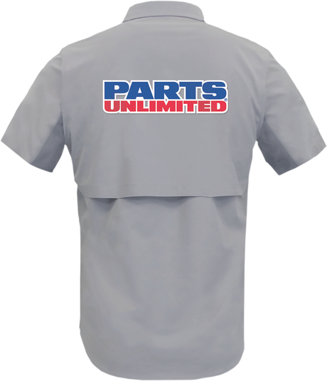 THROTTLE THREADS Parts Unlimited Vented Shop Shirt - Gray - Small PSU37ST26GYSM