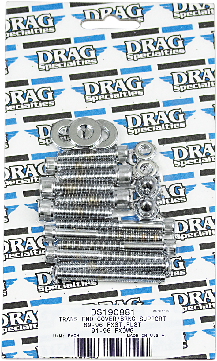 DRAG SPECIALTIES Knurled Transmission End Bolt Set - Softail MK268