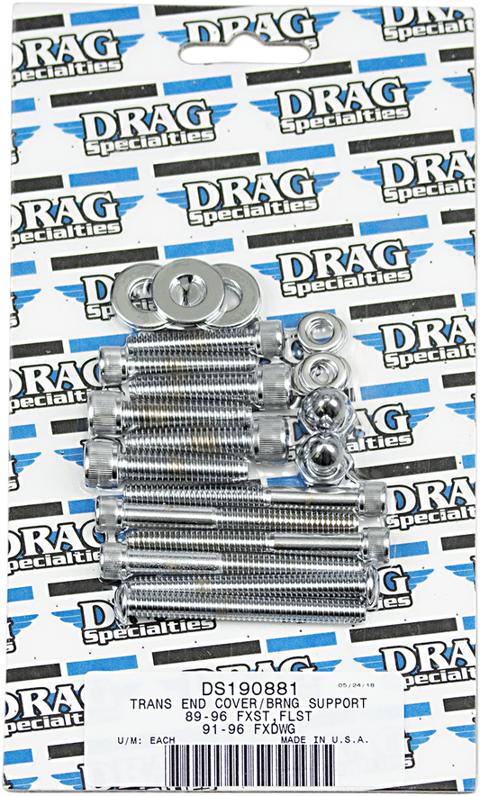 DRAG SPECIALTIES Knurled Transmission End Bolt Set - Softail MK268