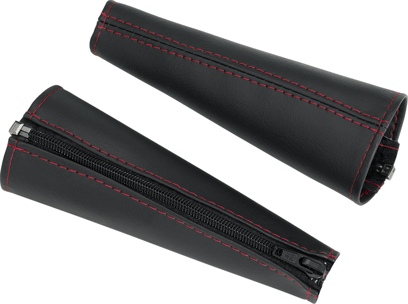 SHOW CHROME Seat Belt Covers - Black w/ Red Stitching H44-5RED