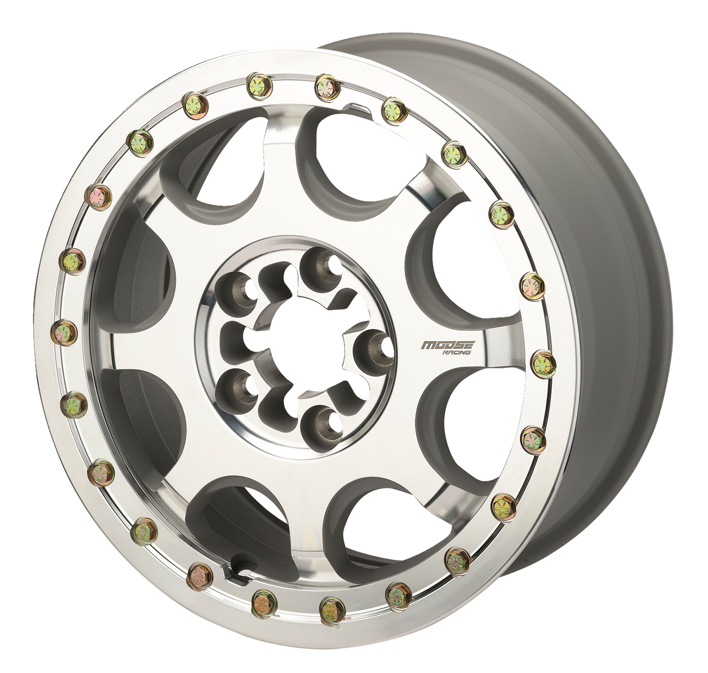 MOOSE UTILITY Wheel - 351X 5-Lug Beadlock - Front/Rear - Machined - 15x7 - 5/4.5 - 5+2 351BM157545CF64