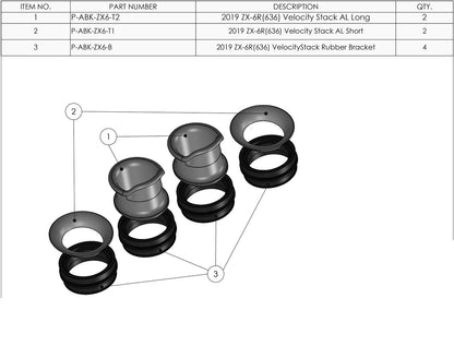 Graves  motorsports  velocity stacks black ve2 zx-6r 2009-2023