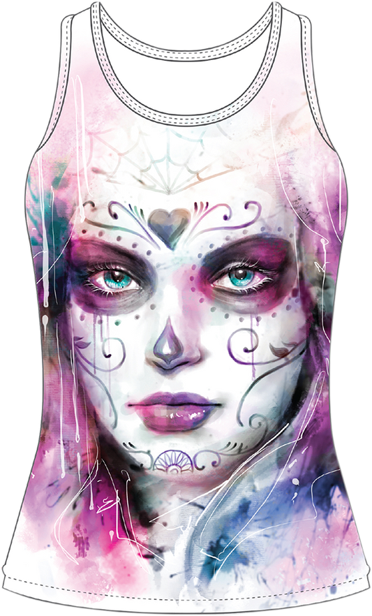 LETHAL THREAT Women's Painted Soul Tank Top - White - Small LA20472S