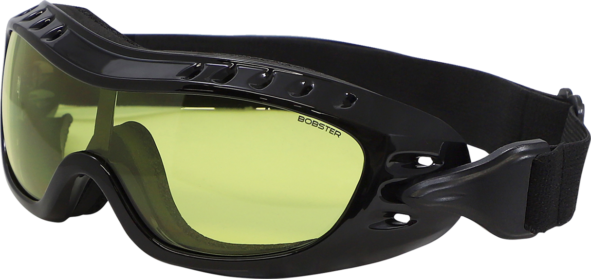 BOBSTER Night Hawk Goggles - Gloss Black - Yellow BHAWK01Y