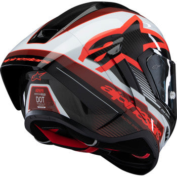 IN STOCK ALPINESTARS Supertech R10 Helmet - Team - Black/Carbon Red/Gloss White - Medium 8200224-1352-M