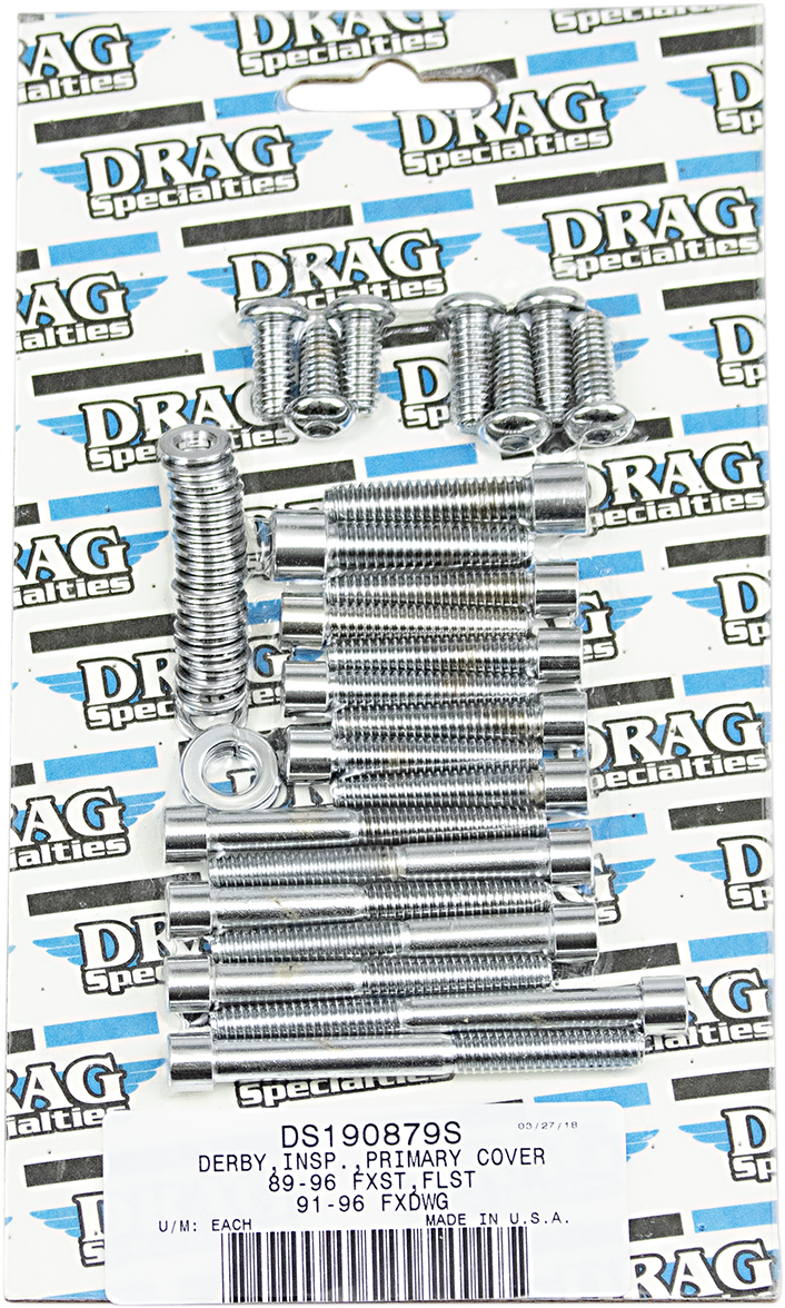 DRAG SPECIALTIES Smooth Primary Bolt Set - Softail MK266S