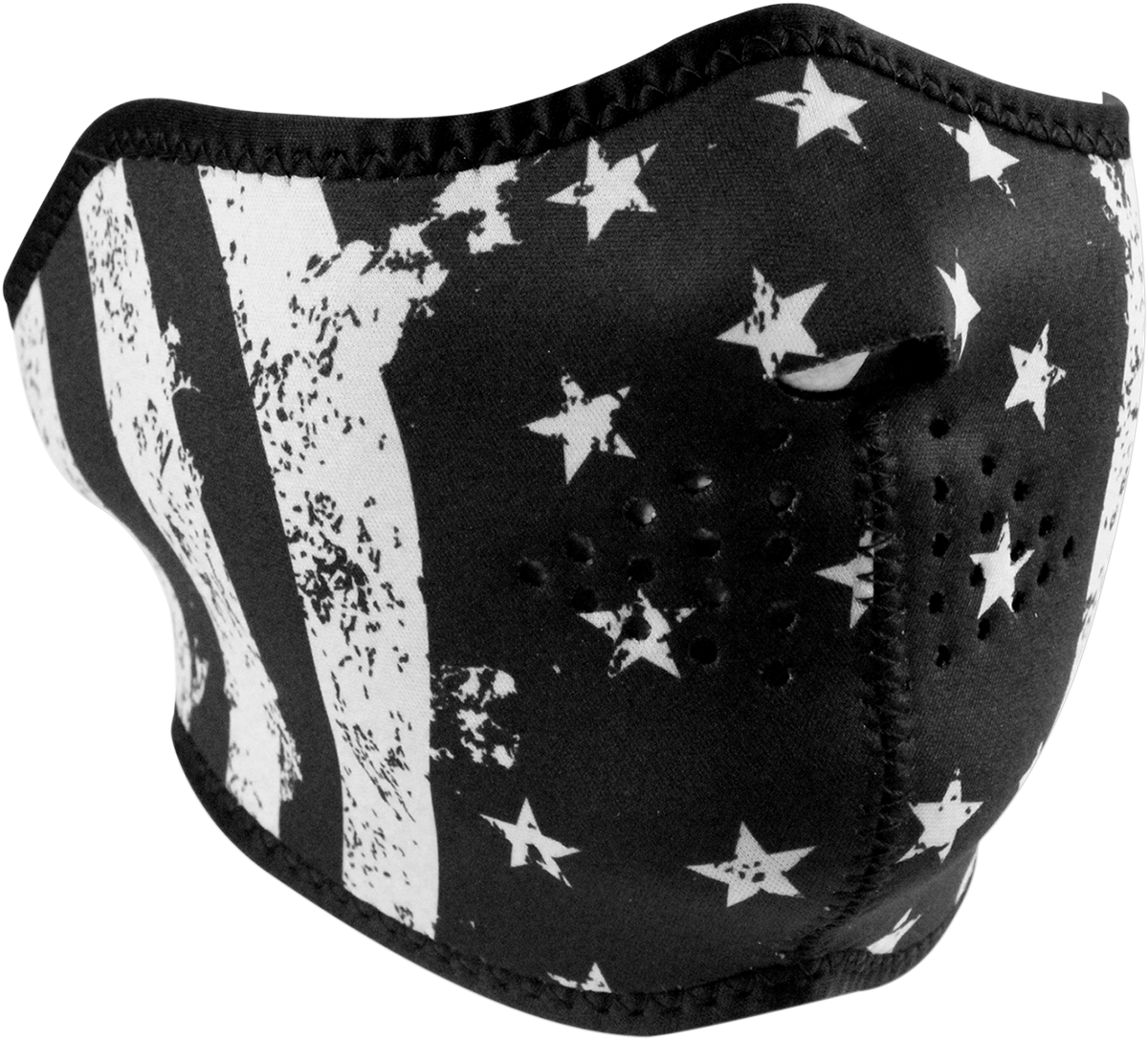 ZAN HEADGEAR Half Mask - Black/White Flag WNFM091H