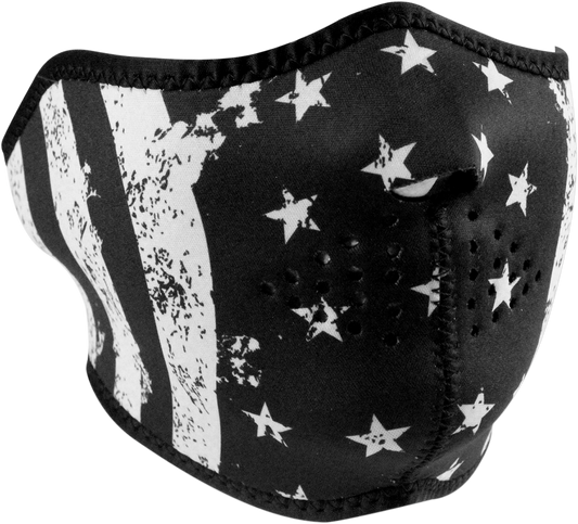 ZAN HEADGEAR Half Mask - Black/White Flag WNFM091H