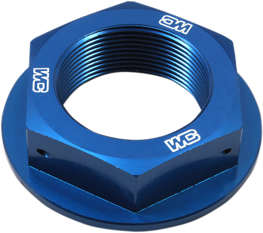 WORKS CONNECTION Steering Stem Nut - Blue - Yamaha 24-360