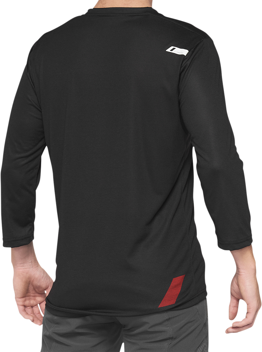 100% Airmatic 3/4 Sleeve Jersey - Black/Red - Large 40018-00007