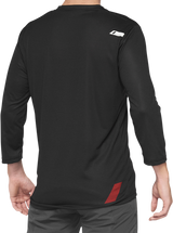 100% Airmatic 3/4 Sleeve Jersey - Black/Red - Large 40018-00007