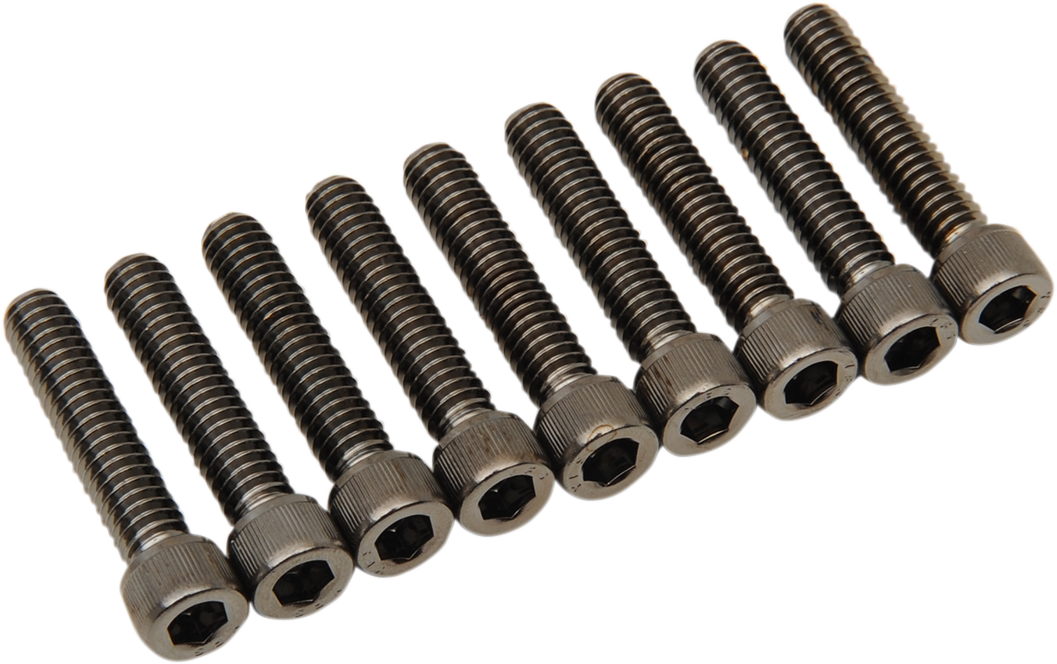 DRAG SPECIALTIES Camshaft Cover Knurled Bolt Kit - Black/Chrome - M8 MK779BK