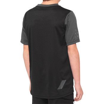 100% Youth Ridecamp Jersey - Short-Sleeve - Black/Charcoal - XL 40031-00003