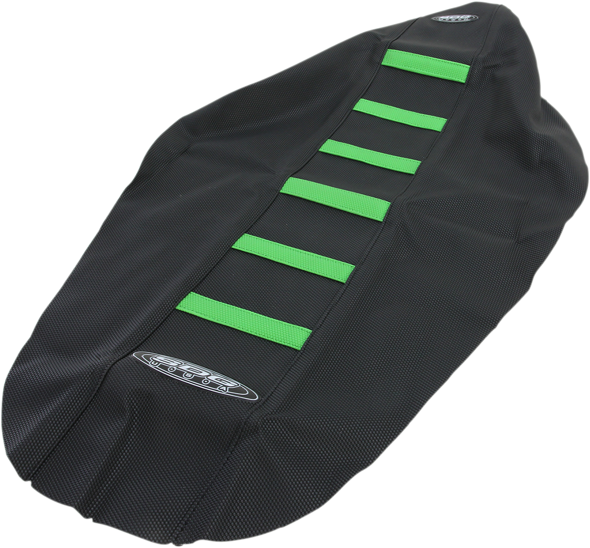 SDG 6-Ribbed Seat Cover - Green Ribs/Black Top/Black Sides 95941GK