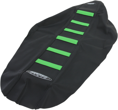 SDG 6-Ribbed Seat Cover - Green Ribs/Black Top/Black Sides 95941GK