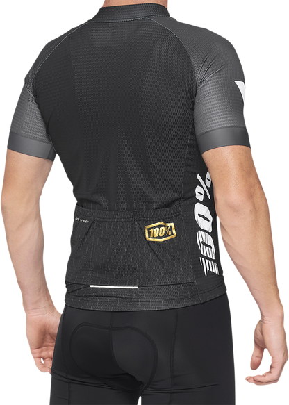 100% Exceeda Jersey - Short-Sleeve - Black/Charcoal - XL 40051-00003