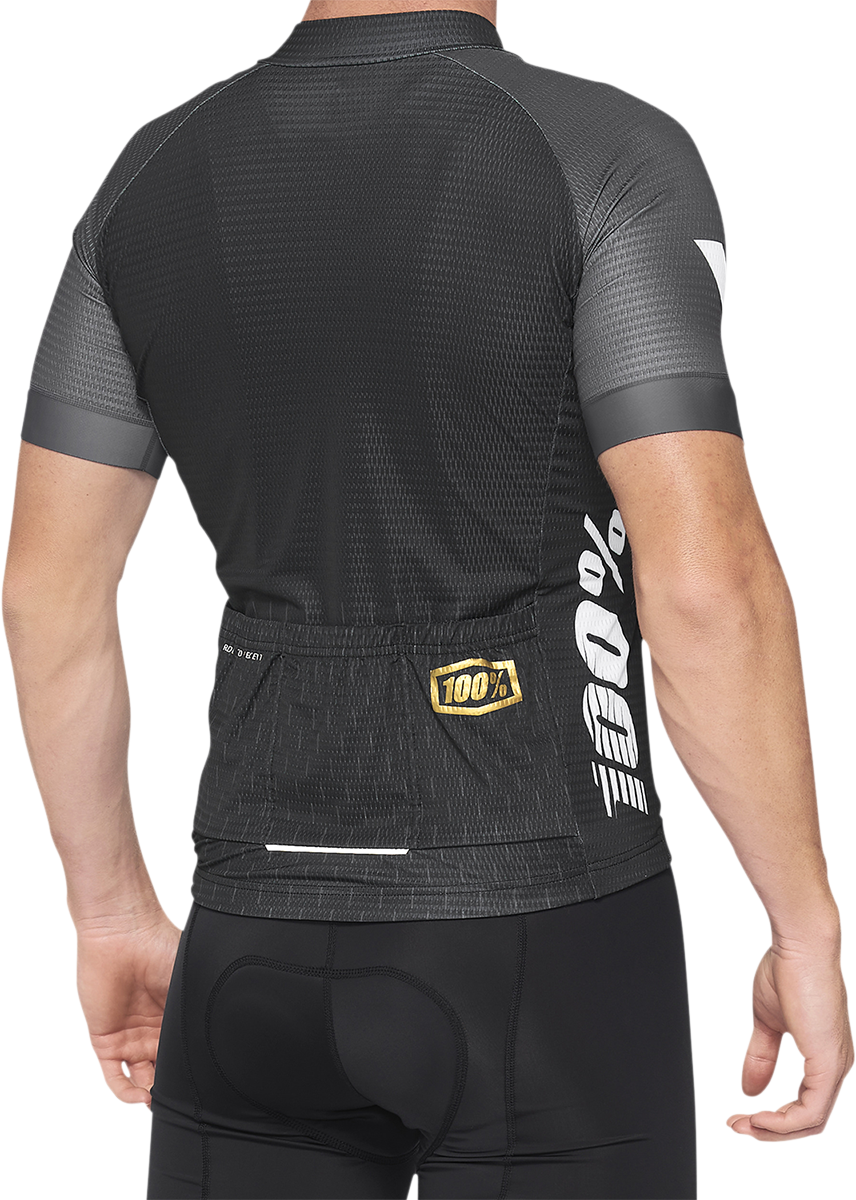 100% Exceeda Jersey - Short-Sleeve - Black/Charcoal - Large 40051-00002