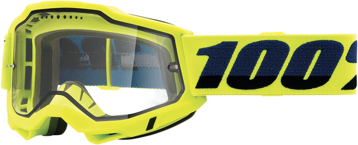 100% Accuri 2 Enduro MTB Goggles - Fluo Yellow - Clear 50016-00003