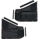 SHOW CHROME Kaliber Side Organizer - Driver and Passenger - Black w/ Red Stitching H44-7RED 3550-0421