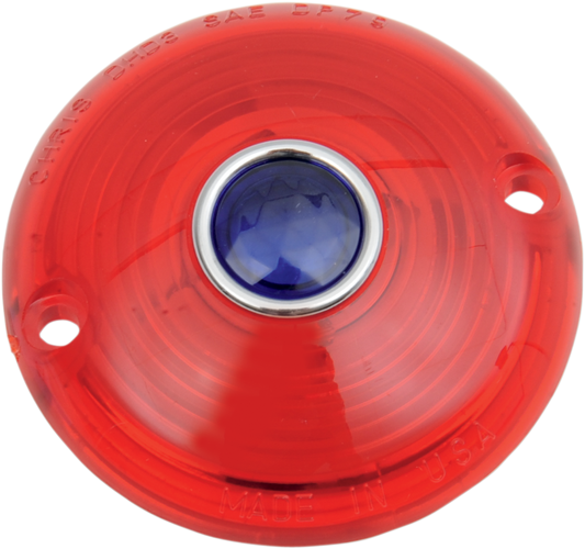 CHRIS PRODUCTS Turn Signal Lens - '63-'85 FL - Red with Blue Dot DHD3RB