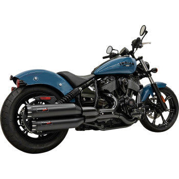 BASSANI XHAUST 4" Slip-On Muffler Black billet end caps  for  Indian Chief  2022-2023 8CH17B