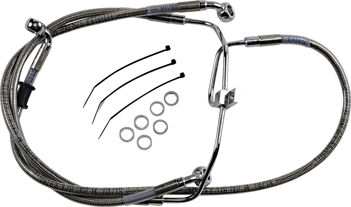 DRAG SPECIALTIES Brake Line - +6" - Stainless Steel - FXDF '08-'17 660325-6