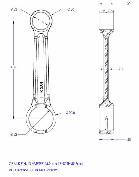 VINTCO Connecting Rod Kit KR2031