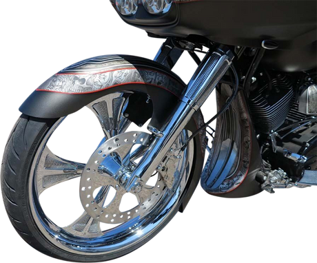 PAUL YAFFE BAGGER NATION Thicky Front Fender - 21" Wheel - With Satin Spacers PYO:THICKY21-13E-S