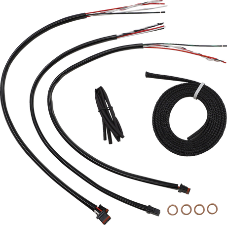 LA CHOPPERS Handlebar Cable/Brake Line Kit- Quick Connect - Complete - 15" - 17" Ape Hanger Handlebars - Black LA-8156KT2-16B