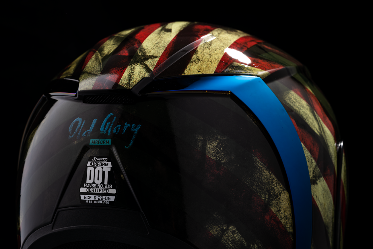 OPEN BOX NEW ICON Airform™ Helmet - Old Glory - Small 0101-14783