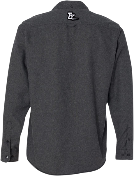 THROTTLE THREADS Drag Specialties Flannel Shirt - Charcoal - Small DRG24S82CHSR