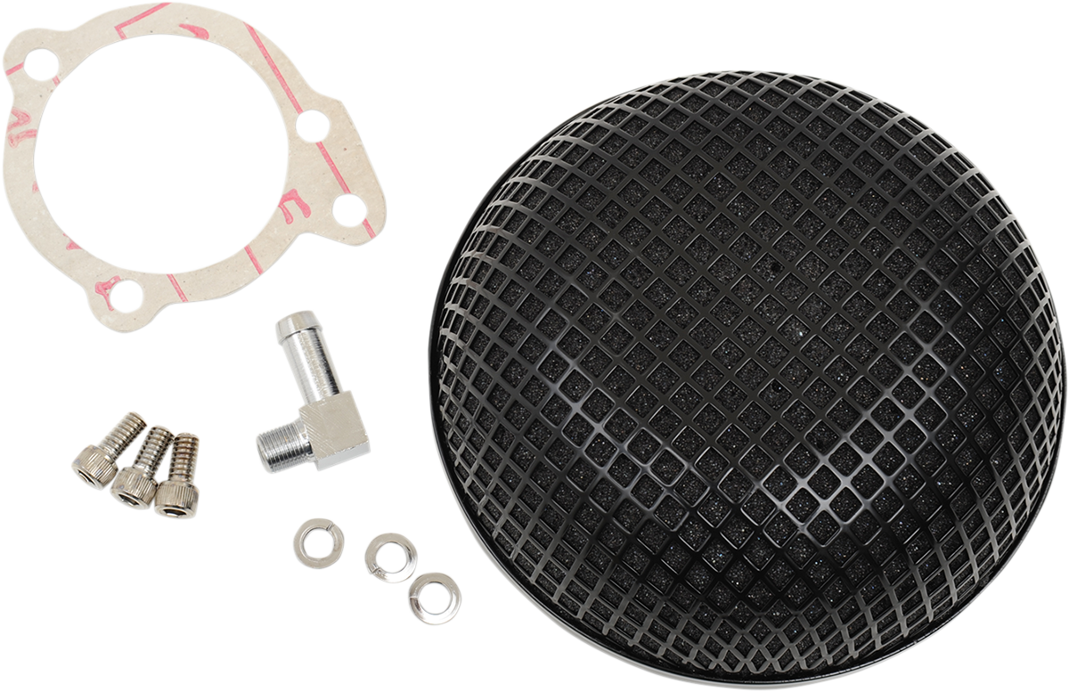 DRAG SPECIALTIES Bob Air Cleaner - Black - Super E and G Carburetor 14-0110SSSB