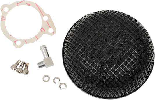 DRAG SPECIALTIES Bob Air Cleaner - Black - Super E and G Carburetor 14-0110SSSB