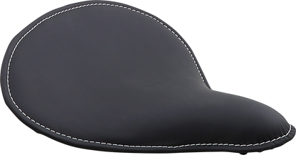 DRAG SPECIALTIES Seat - Spring Solo - Low-Profile - Large - Black Solar-Reflective Leather/White Perimeter Stitch 0806-0055