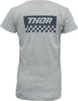 THOR Girl's Checkers T-Shirt - Heather Gray - XS 3032-3481