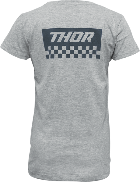 THOR Girl's Checkers T-Shirt - Heather Gray - XS 3032-3481