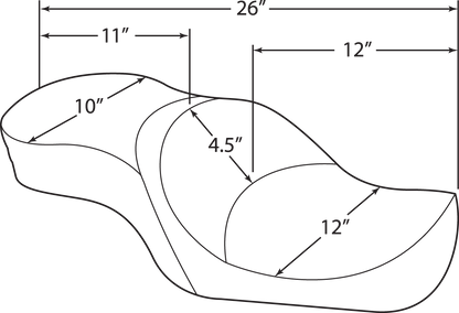 DRAG SPECIALTIES Low Profile Seat - Stitched - XL '04-'22 NO RUBBER BUMPERS 0804-0258