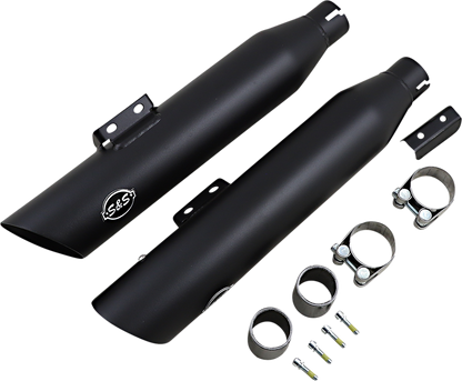 S&S CYCLE Slash Cut Mufflers - 50 State - Black 550-0752B