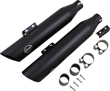 S&S CYCLE Slash Cut Mufflers - 50 State - Black 550-0752B