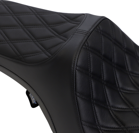 DRAG SPECIALTIES Predator III Seat - Double Diamond - Black Stitched FIT 99-07 FLHR,06-07 FLHX 0801-1129