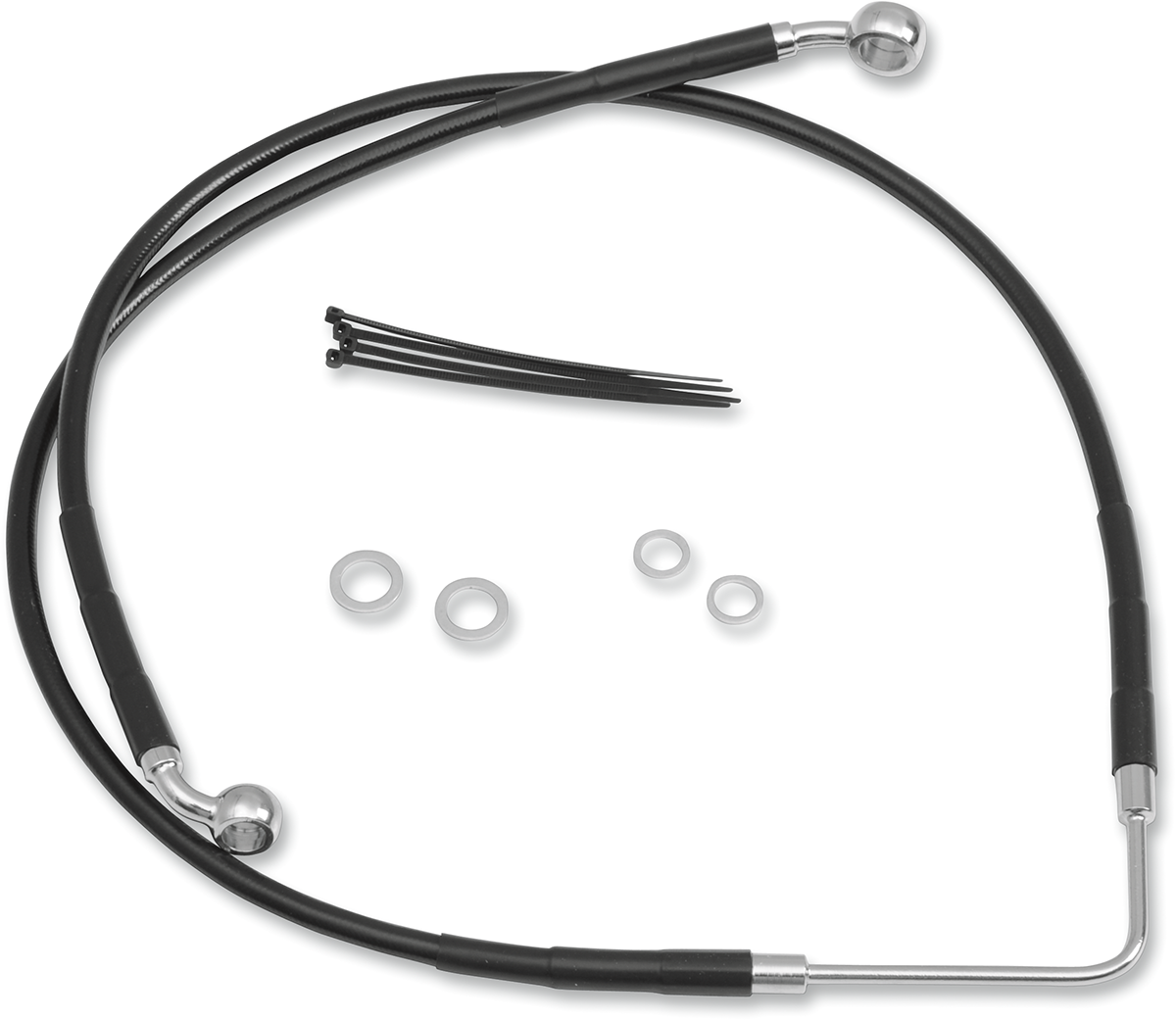 DRAG SPECIALTIES Brake Line - Front (Upper) - Black 660322-BLK