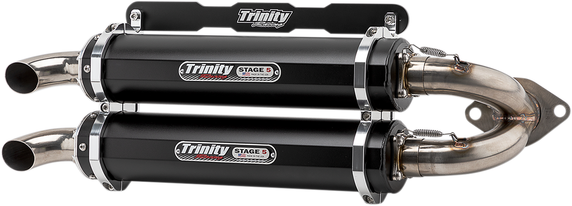 TRINITY RACING Stage 5 Slip-On Dual Muffler - Black TR-4165S-BK