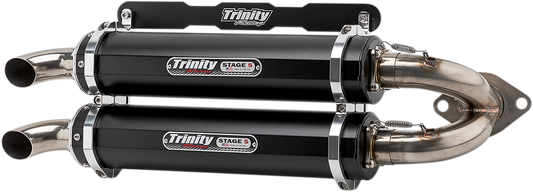 TRINITY RACING Stage 5 Slip-On Dual Muffler - Black TR-4165S-BK