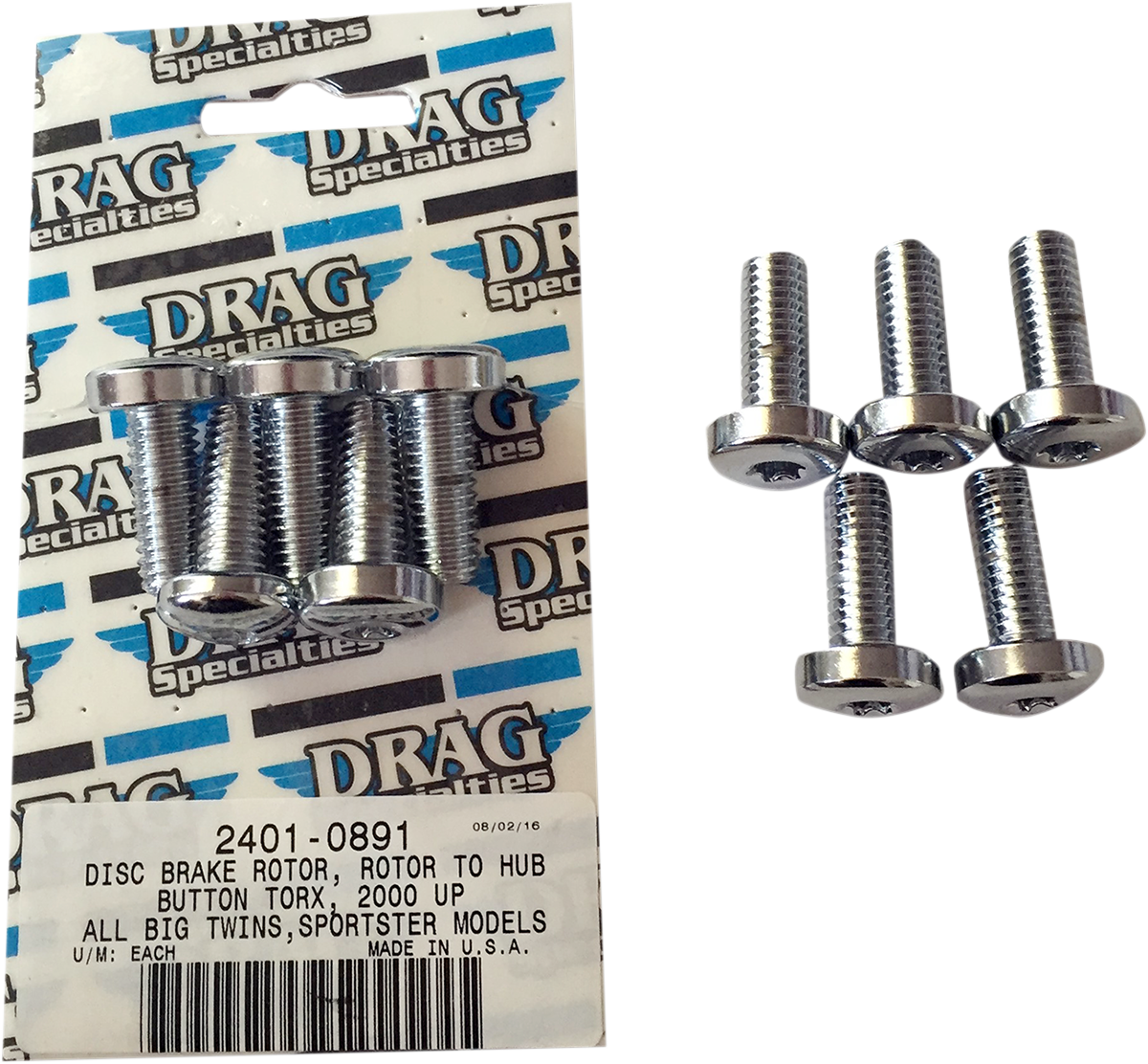 DRAG SPECIALTIES Kit trasero de rotor a buje - Cromo MK772