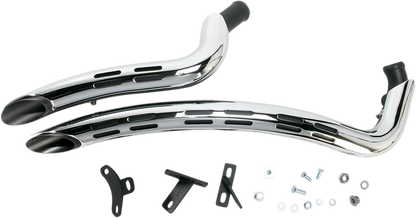 BASSANI XHAUST Sweeper Exhaust - Black/Chrome For Harley-Davidson  1SD2F