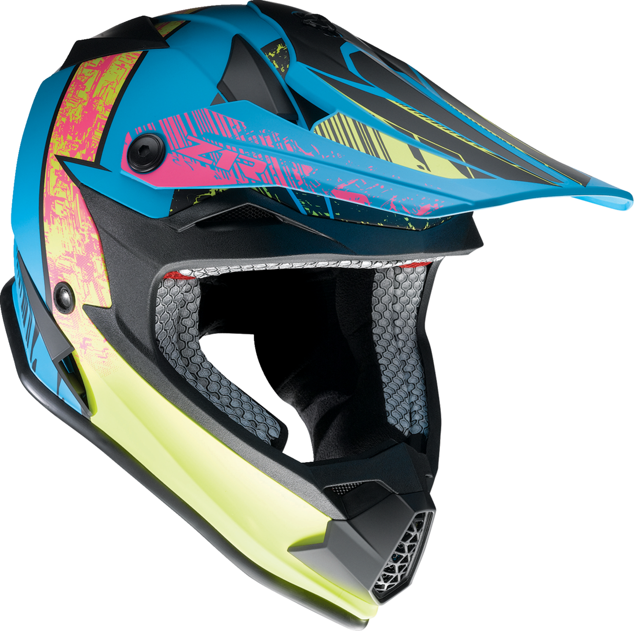 Z1R Youth F.I. Helmet - Fractal - MIPS - Matte Blue/Hi-Viz - Small 0111-1514