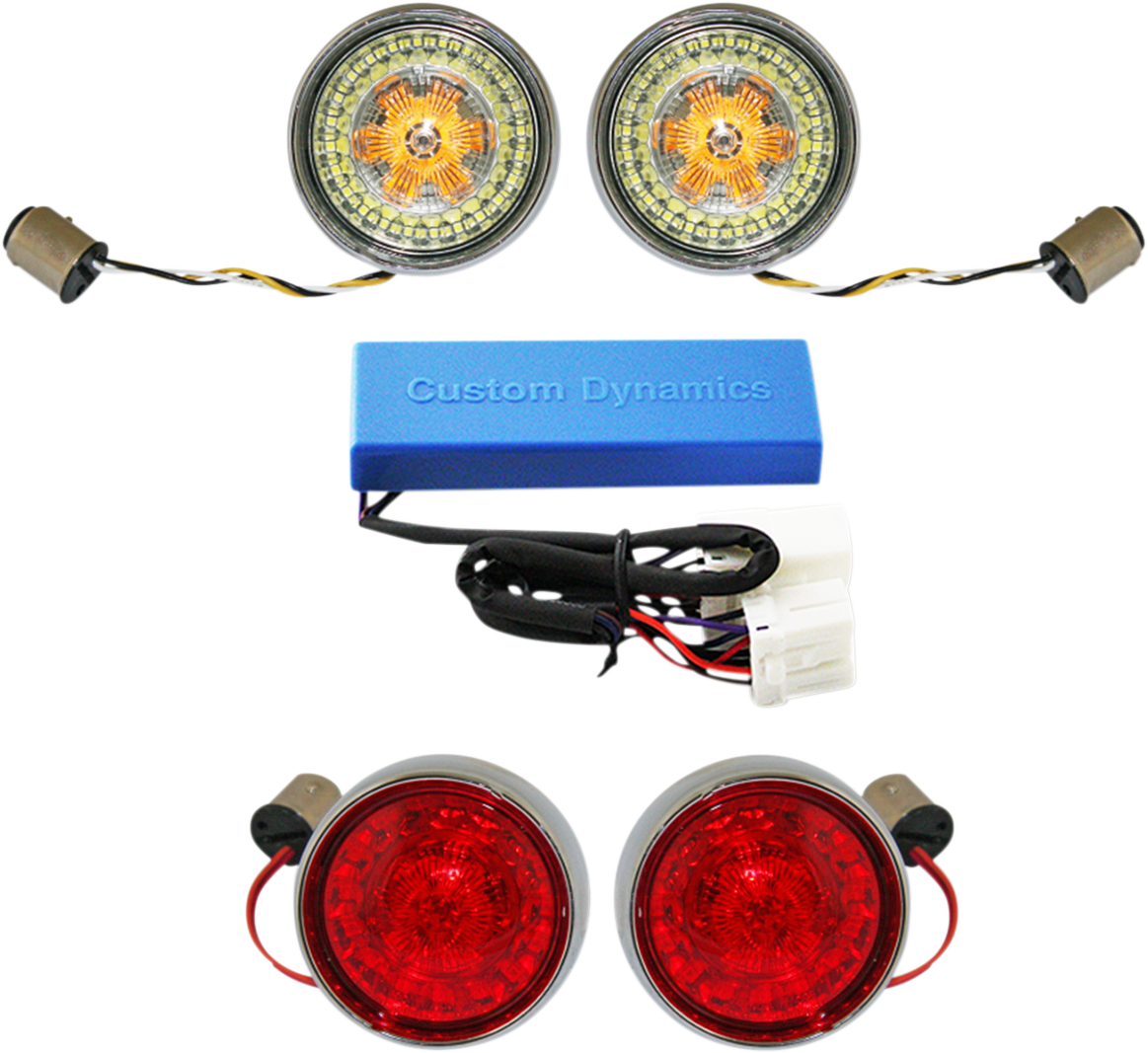 CUSTOM DYNAMICS Full Bullet Turn Signal Conversion Kit - Chrome PB-HD-BB-C