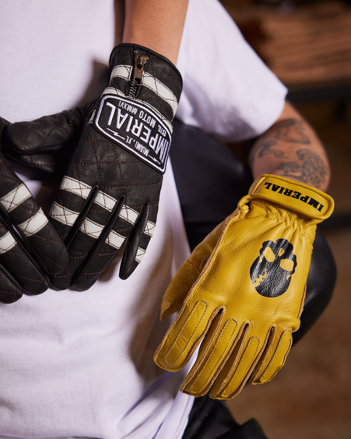 IN STOCK IMPERIAL MOTO  Scrambler Gloves - YELLOW - XL