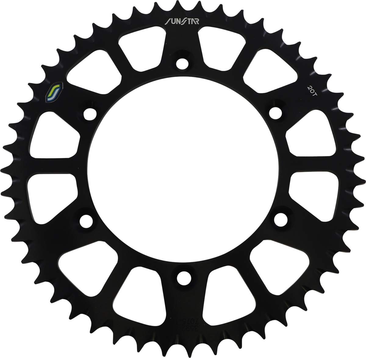 SUNSTAR SPROCKETS Rear Sprocket - 48 Tooth - Yamaha - Black 5-359248BK